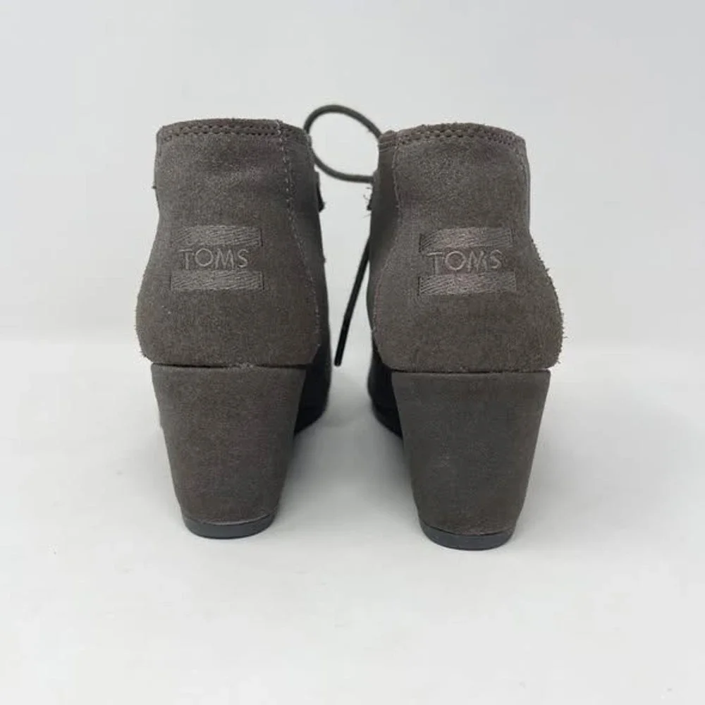 Toms Kayla Desert Wedge Ankle Boot Womens 6‎ Gray Sparkly Boho Y2K Casual